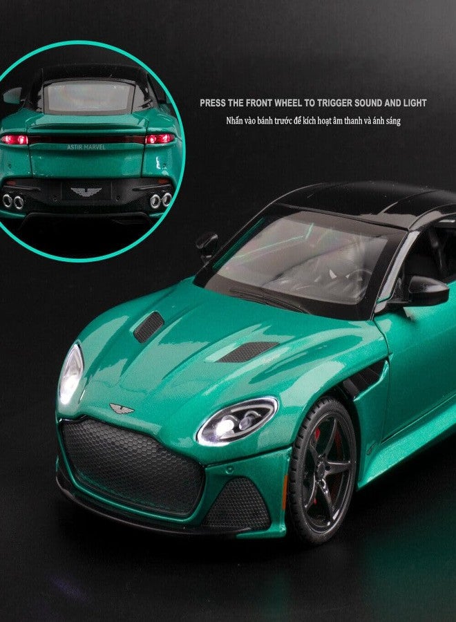 VARIYA ENTERPRISE® 1/24 Big Aston Martin Toy Car Metal Pull Back Diecast Car with Openable Door and Sound Light, Gifts Toys for Kids【 Green 】 - Image 3