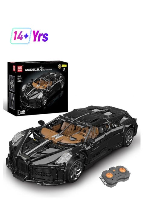 toy car，Speed Champion Night Sound Sports Car Building Kit, 4,688 sports car building block model set, remote control /APP dual-mode building car toys, Gifts for adults, boys and girls, Display and collection model ornaments, 14+ 13163