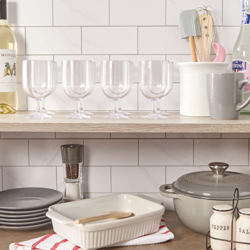 US Acrylic Stackable 8 ounce Plastic Wine Stems in Clear | Set of 8 Reusable, BPA-free, Made in the USA, Top-rack Dishwasher Safe - Image 4