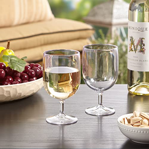 US Acrylic Stackable 8 ounce Plastic Wine Stems in Clear | Set of 8 Reusable, BPA-free, Made in the USA, Top-rack Dishwasher Safe - Image 3