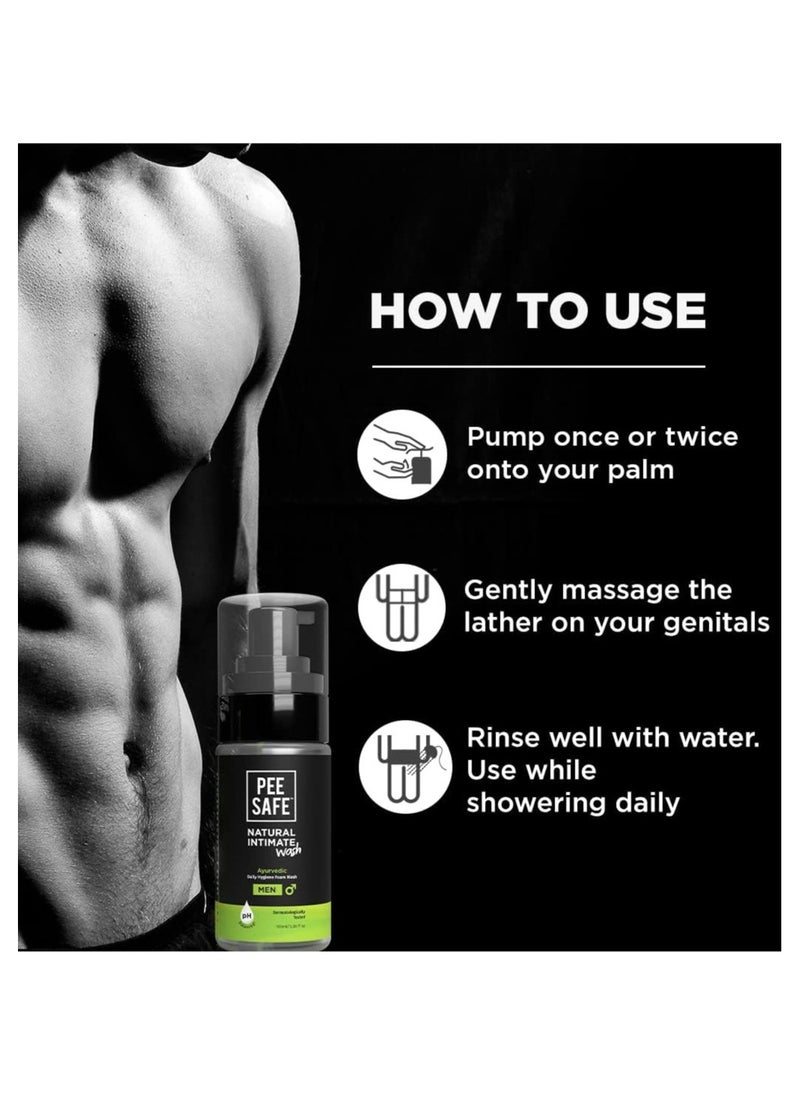 PEE SAFE PeeSafe Natural Daily Intimate wash for men with Ayurveda Extracts, Tea Tree essential oil, 100ml  - Image 5