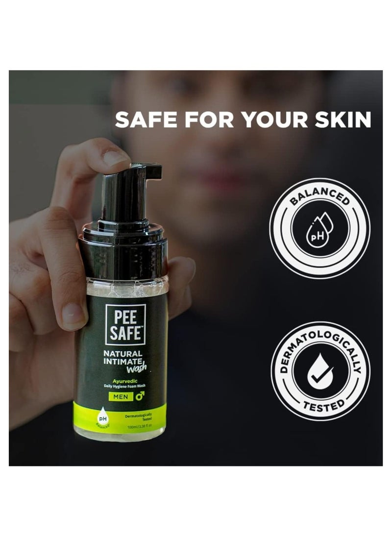 PEE SAFE PeeSafe Natural Daily Intimate wash for men with Ayurveda Extracts, Tea Tree essential oil, 100ml  - Image 3
