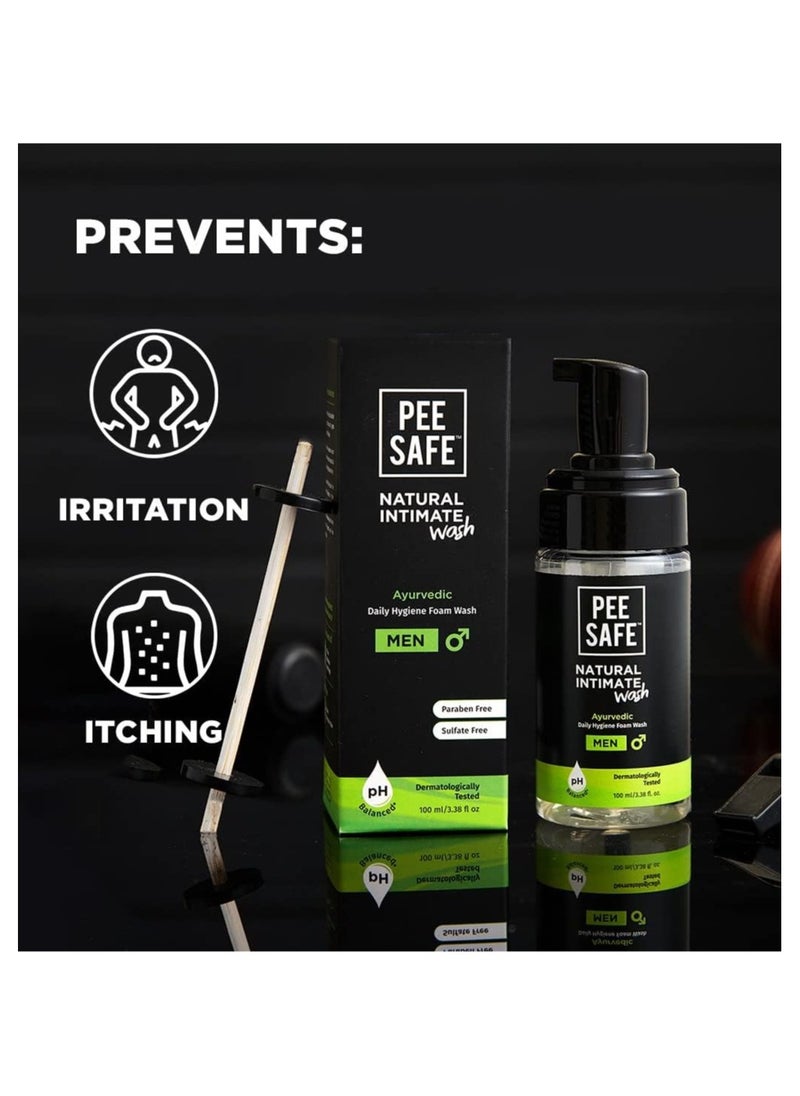 PEE SAFE PeeSafe Natural Daily Intimate wash for men with Ayurveda Extracts, Tea Tree essential oil, 100ml  - Image 4
