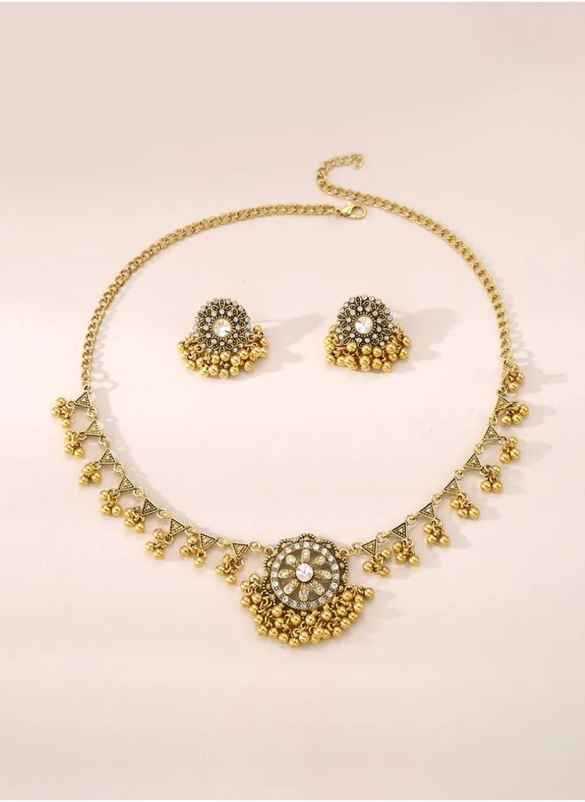 ستايلي Ball Drop Earrings & Necklace Jewelry Set