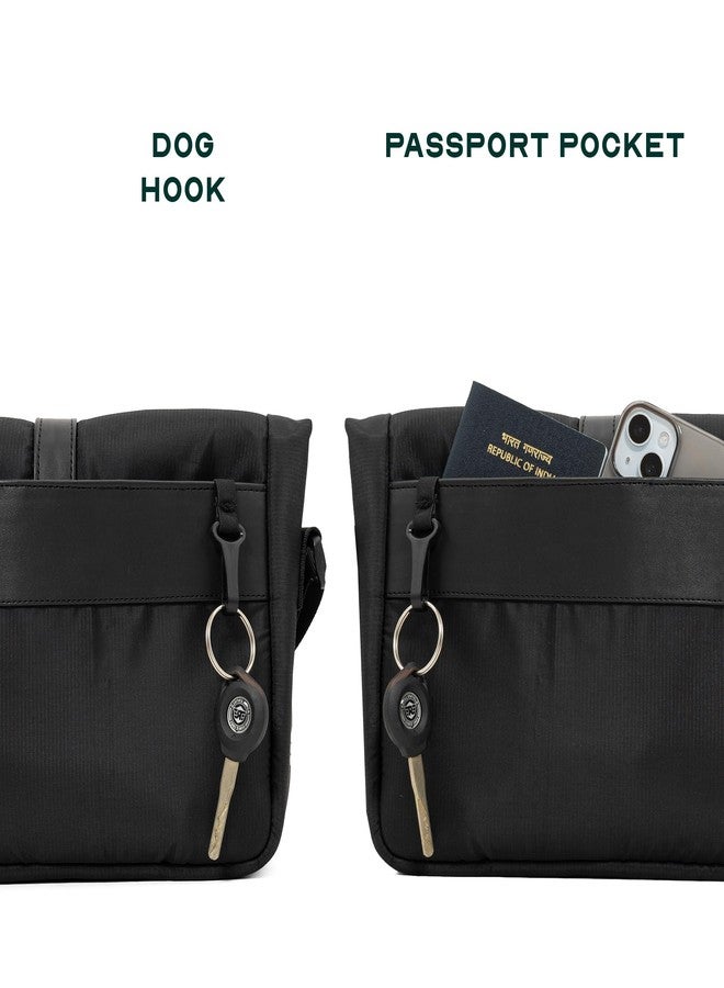 THE ASSEMBLY Assembly Oblique Crossbody Sling Bag for Men & Women, Stylish Daily & Travel Sling with Secure Phone Pocket, Passport Pocket, Adjustable Strap and Organiser - Black - Image 4