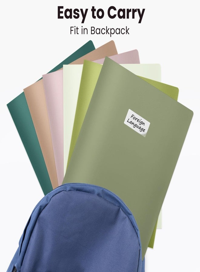 Sooez 6 Pack Pocket Folders with Labels, Heavy Duty Plastic File Folders with Pockets, Poly Folders for Documents Letter Size, Colored School Offfice Folder Bulk, Back to School Supplies - Image 5