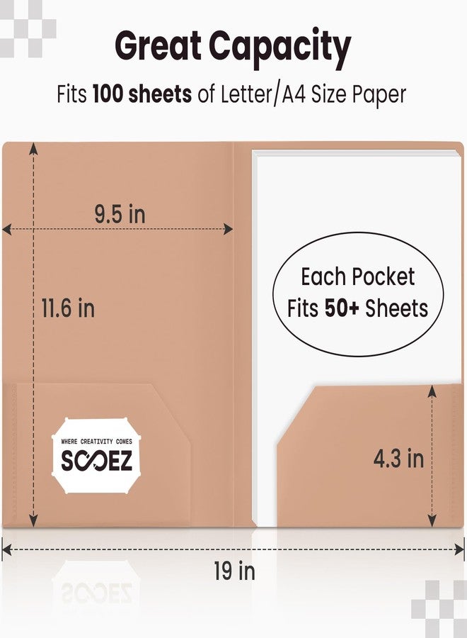 Sooez 6 Pack Pocket Folders with Labels, Heavy Duty Plastic File Folders with Pockets, Poly Folders for Documents Letter Size, Colored School Offfice Folder Bulk, Back to School Supplies - Image 4