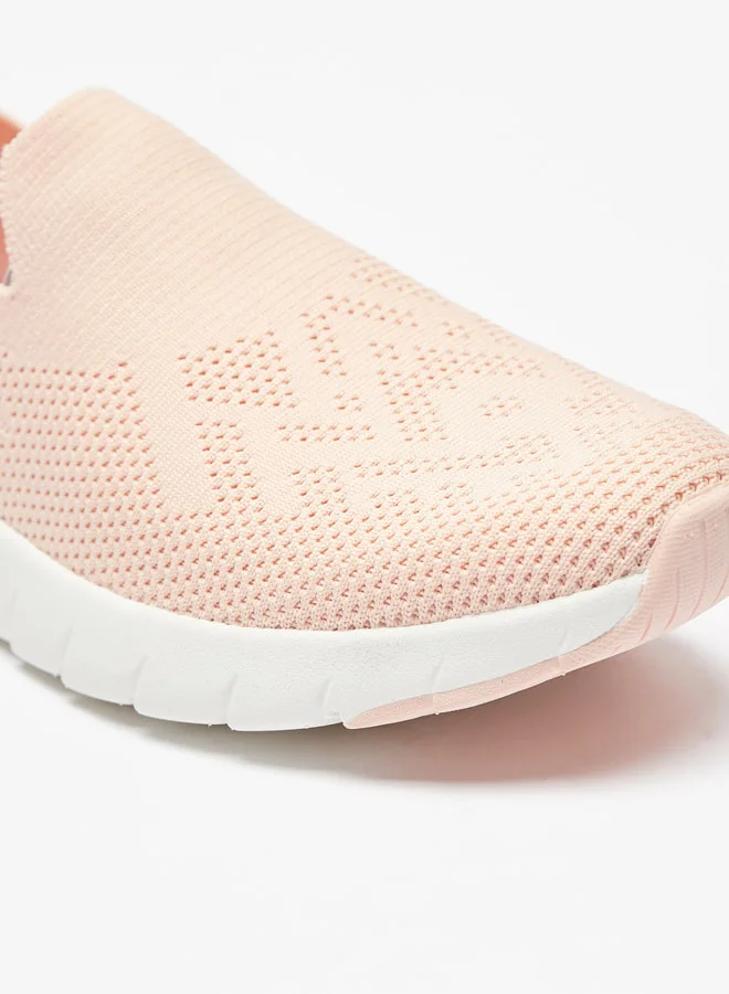 داش Women Knit Textured Slip On Sports Shoes with Pull Tabs