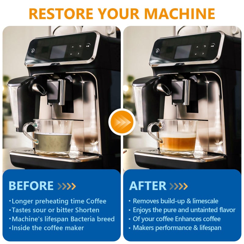 USKICH Coffee Machine Cleaner Descaler Tablets 34 Pack, Coffee Maker Cleaner for Keurig, Ninja, Breville, Delonghi, Nespresso, Miele,Espresso Machine Cleaning Tabs,Descaling Solution for Coffee Pot Maker - Image 3