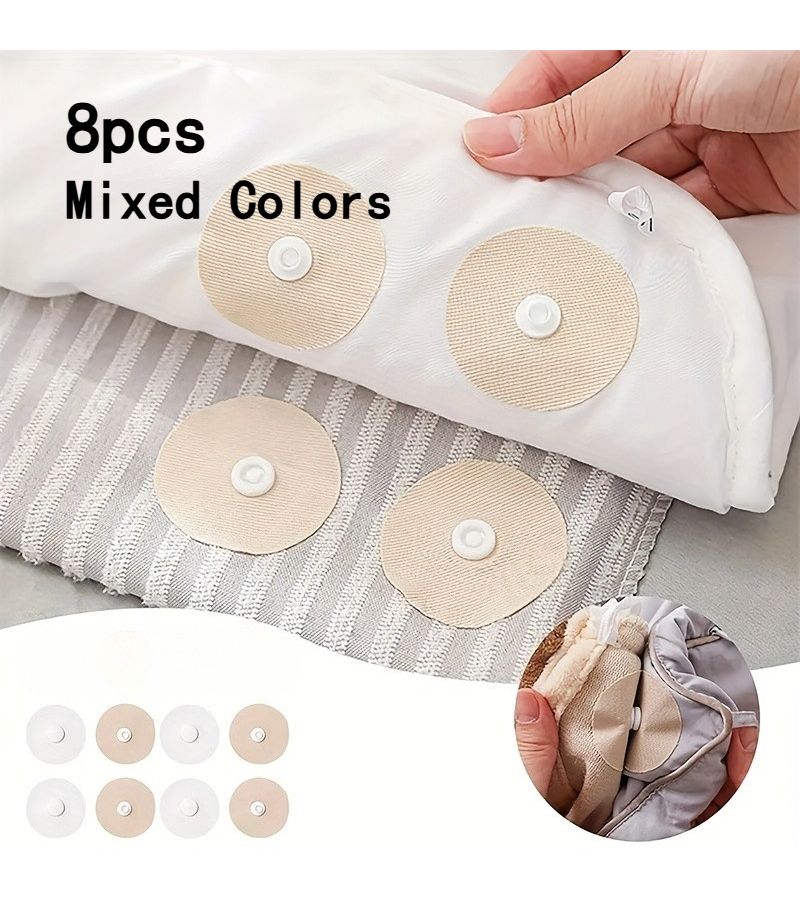 8Pcs Round Quilt Fasteners Non Ironing Needle Free Design Male Female Buckle Soft Duvet Cover Sewing Tool - Image 1
