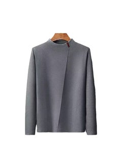 Generic Mens Thermal Long Sleeve Turtleneck Velvet T-Shirt Light gray  - Image 3