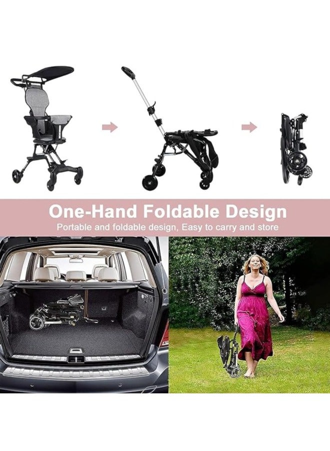   طوي عربة الطفل مع مقبض قابل للتعديل ، مظلة عربة الطفل ، تنطبق على الطائرات ، التسوق ، والمشي ، والسفر ، الخ . - Image 2