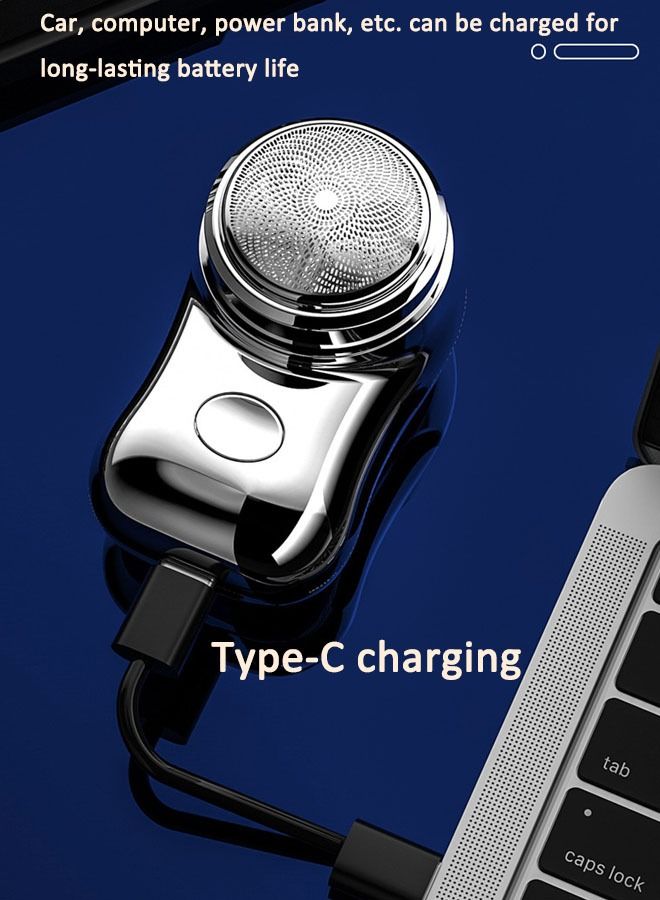 Generic New Mini Shaver Mini Brushless Electric Shaver Portable Men's Household Mini Beard Razor Super Long Endurance Automatic Shaver Upgrade Portable Shaver USB  - Image 4