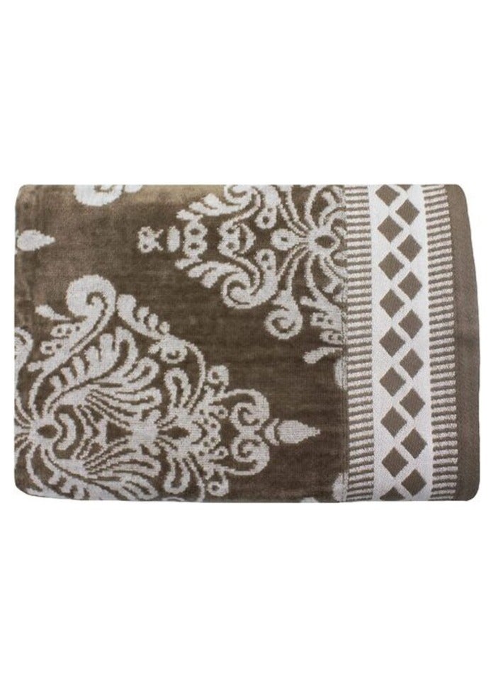 DUKE BURSA Yarn dyed bath towel - 70 Cm x 140 Cm, Soft Towel 520 GSM, 100% Cotton (BEIGE). - Image 1