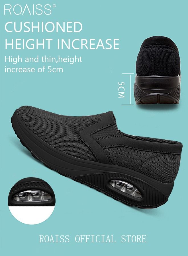 roaiss Air Cushion Shoes for Women Mesh Slip On Sneakers Fashion Tennis Breathable Walking Gym Shoes Loafers Women Air Dancing Shoes  - Image 5