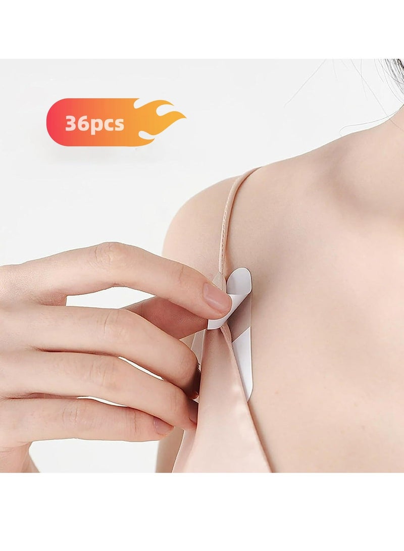 ماركة غير محددة 36 Pcs Skirt u0026 Shirt Collar Stickers, Disposable Anti-Light Stickers, and Shoulder Strap Fixing Invisible Stickers Stay Fashion-Ready - Clear Tape for Clothes, Body, and All Skin Shades  - Image 1