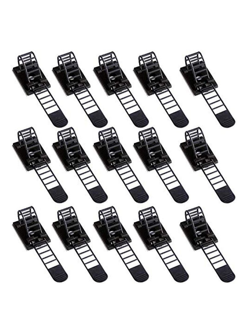 Y&D Adjustable Cable Tie, 50 Pcs Zip Ties, Self Adhesive Clips, Wire Organizer, Electric Wiring Accessories Clamp Fixed Fasten Tie Black - Image 1