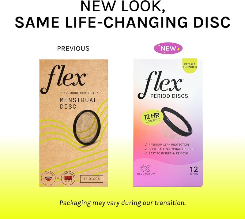 FLEX Menstrual Discs | Disposable Period Discs | Reduce Cramps & Dryness | Beginner-Friendly Tampon Alternative | Capacity of 5 Super Tampons | Made in Canada | 12 Count - Image 2