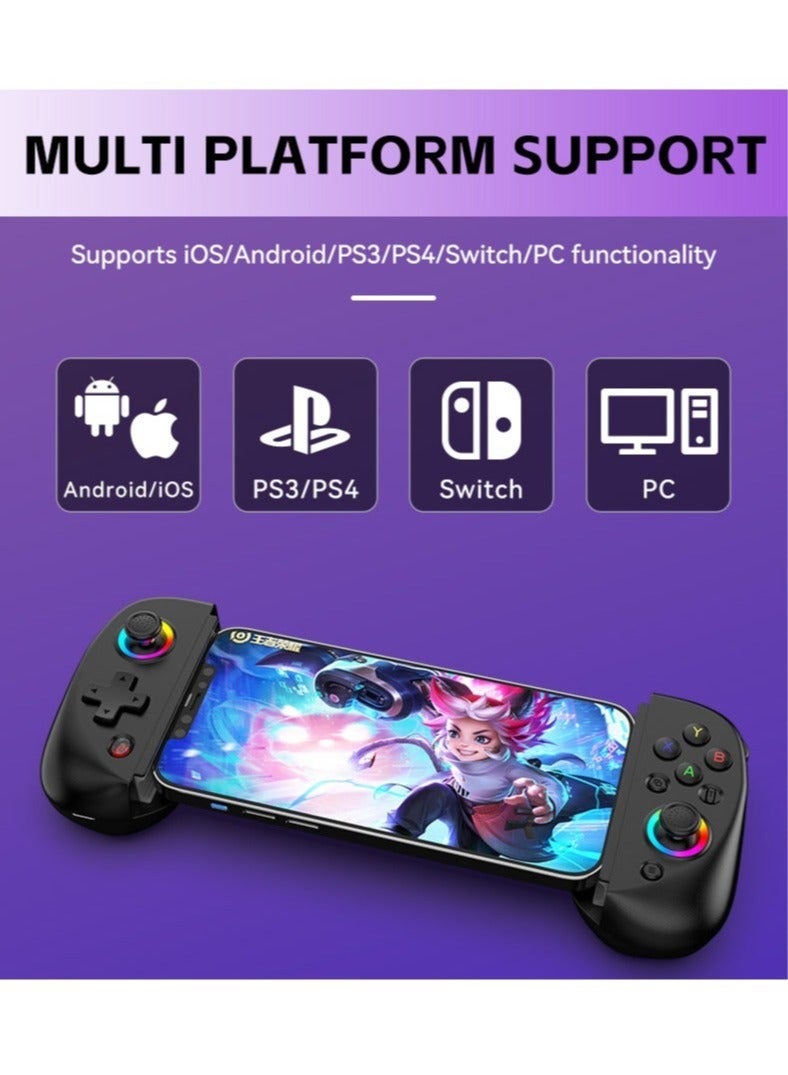 وحدة تحكم الألعاب المحمولة D8 لأجهزة iPhone/Android/PC/Nintendo Switch/PS4، ألعاب سحابية، مع عصا تحكم بتأثير Hall، جيروسكوب 6 محاور (أزرق وأخضر) - Image 3