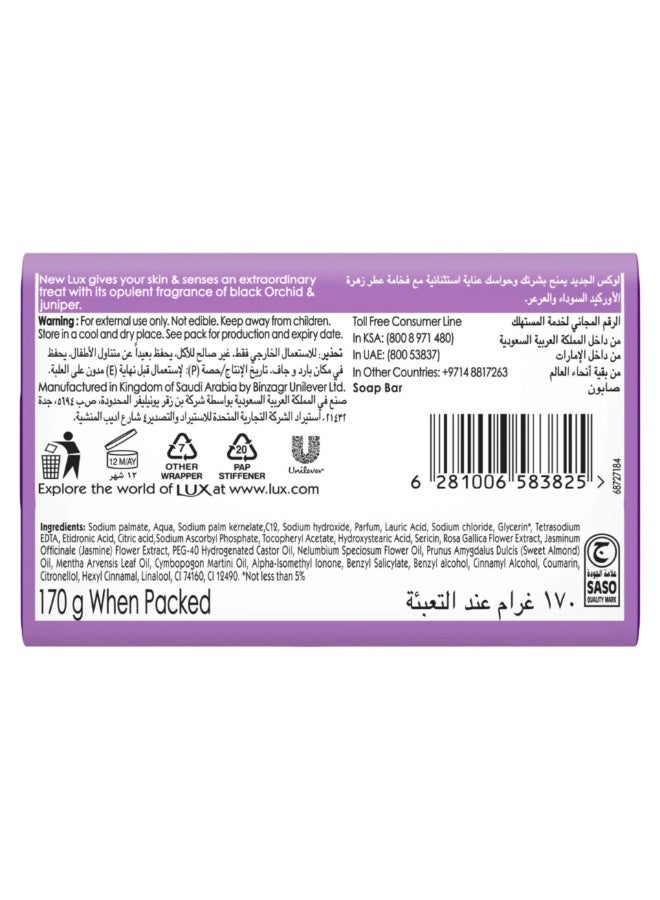 Lux Soap (Magical Orchid) With Black Orchid & Juniper Fragrance 170g X 4Pcs - Image 4