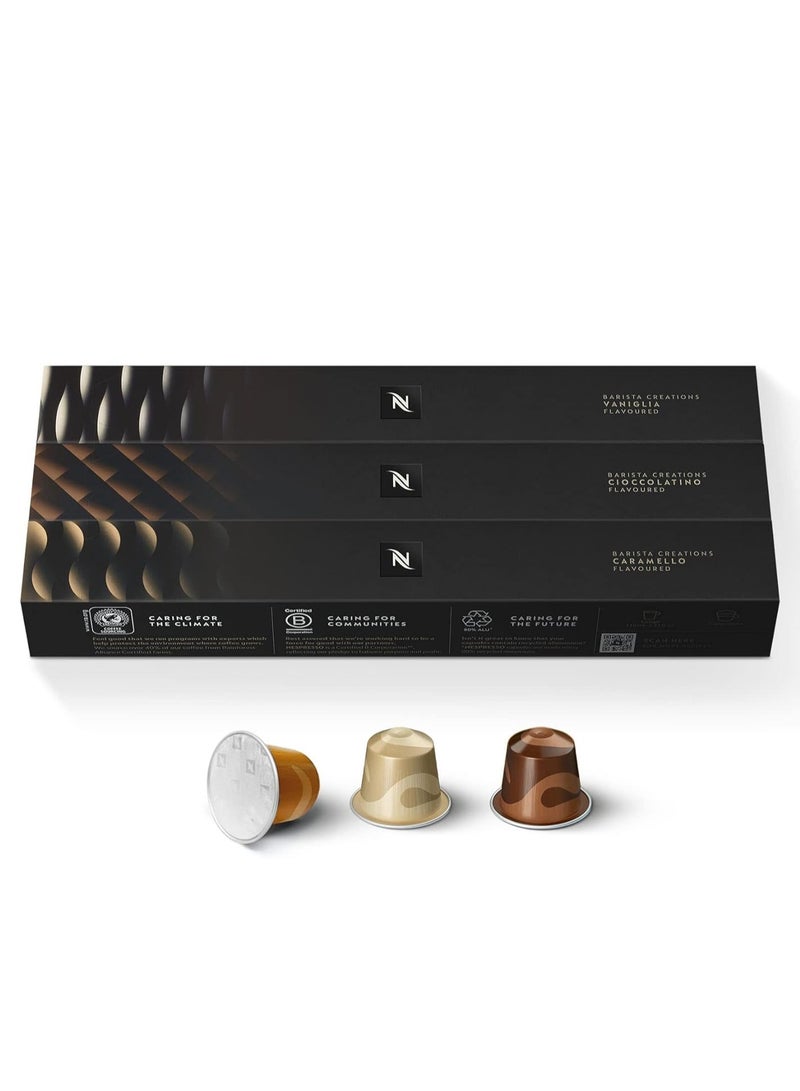 Nespresso Original Line Barista Creations Selection Vanilla 10 Capsules Chocolate 10 Capsules Caramel 10 Capsules Total 30 Capsules - Image 1