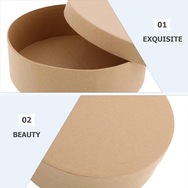 Jojofuny 3 علب ورقية مستديرة لتخزين الحلوى مع أغطية للتعبئة اليدوية للحرف اليدوية - Image 4