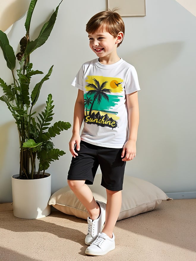 Take Two Take Two 2pcs Boys Graphic Print Short Sleeve T-Shirt And Shorts  - Image 5