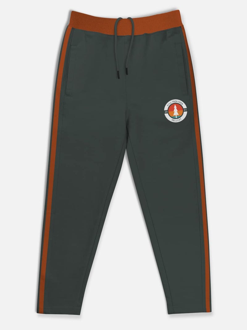 HELLCAT Boys Mid Rise Regular Fit Blended Cotton Stylish Track Pants - Pack of 3-Black/Grey_28(7-8Y) - Image 2