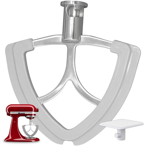 Xxiong Flex Edge Beater for KitchenAid 455Quart TiltHead Stand Mixer Stainless Steel Flat Beater Paddle Fits KitchenAid Mixer Accessories Attachments with Silicone Edges Scraper - Image 1