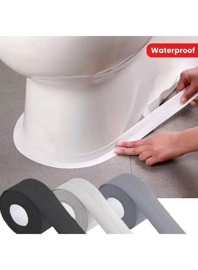 Black PVC Self Adhesive Waterproof Sealing Tape 2 2cm x 320cm For Bathroom Kitchen - Image 2
