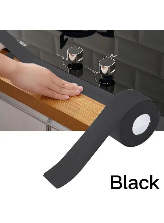 Black PVC Self Adhesive Waterproof Sealing Tape 2 2cm x 320cm For Bathroom Kitchen - Image 1