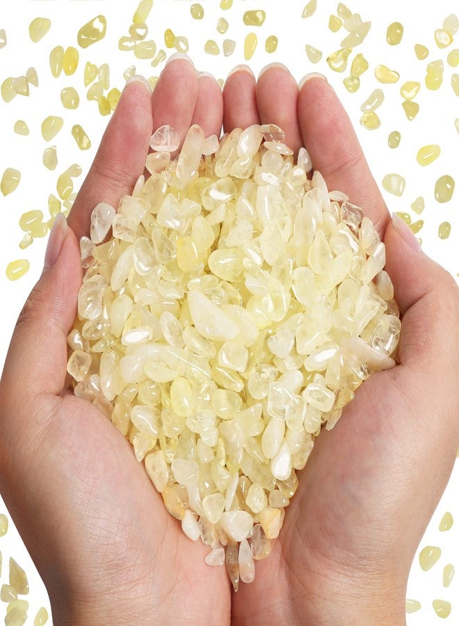 QICQDRAM Polished Gem Stones Rocks Crystals 0.9 Lb/405g Tumbled Stones Citrine Crystal Chips Bulk for Healing Crystals & Fish Tank Rocks Gravel, Vase Filler, Plants Decor - Image 1