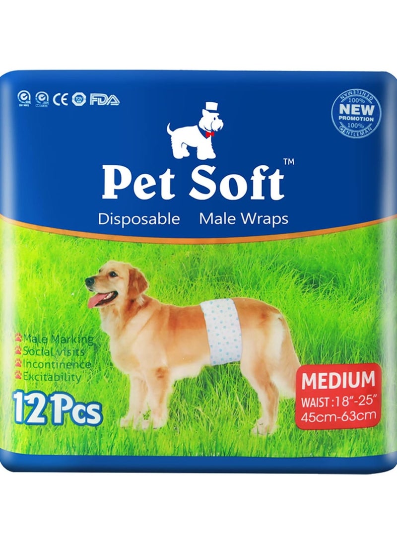 Pet Soft - Disposable Male Dog Wraps 12 Pieces Pack - Image 1
