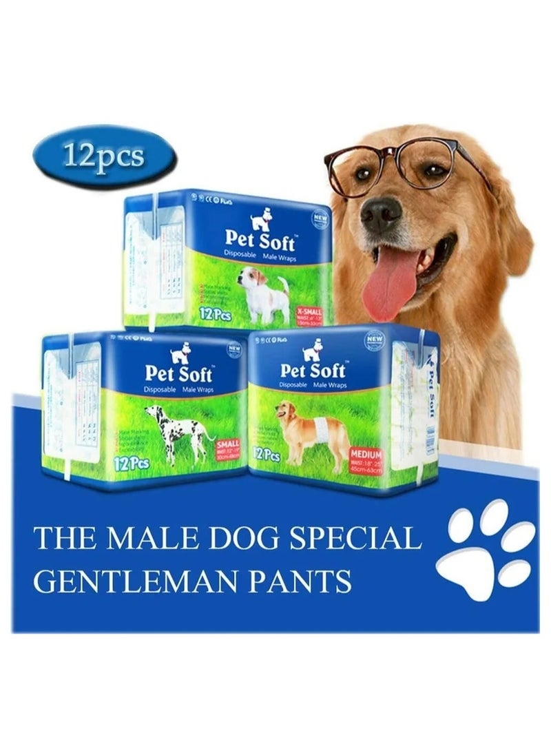 Pet Soft - Disposable Male Dog Wraps 12 Pieces Pack - Image 1