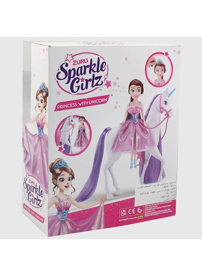 Zuru Sparkle Girlz Princess Doll with Unicorn Horse Playset