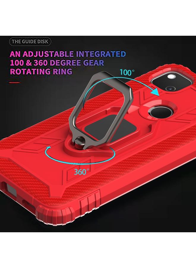 S-TOP Case For Google Pixel 4A 5G Carbon Fiber Protective Case with 360 Degree Rotating Ring Holder - Image 5