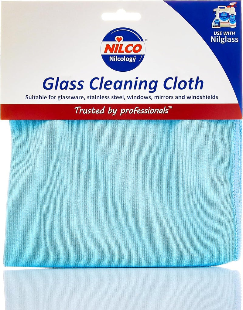 Nilco Professional Glass Cleaning Cloth - Streak-Free, Lint-Free Microfibre for Windows, Mirrors & Glass Surfaces - Image 1