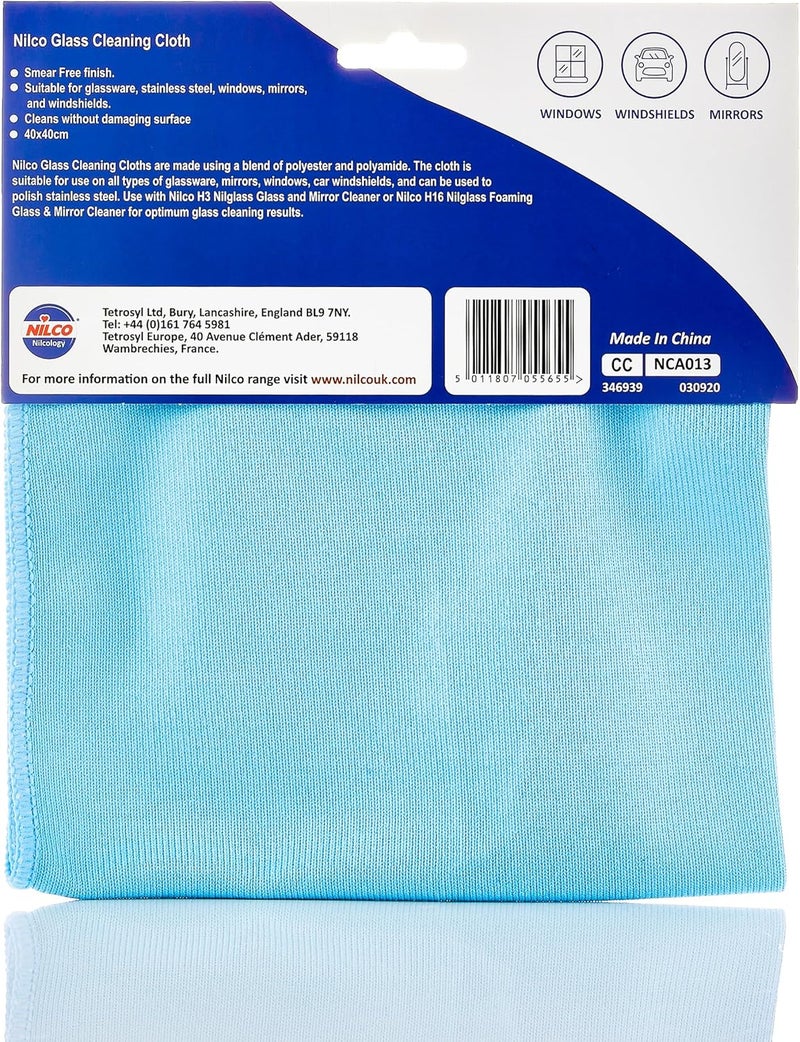 Nilco Professional Glass Cleaning Cloth - Streak-Free, Lint-Free Microfibre for Windows, Mirrors & Glass Surfaces - Image 2