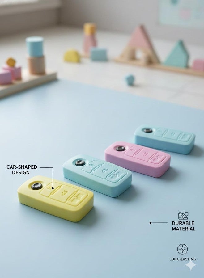 BALTHAZAR,Car Key Shape Eraser,Realistic Remote Fob Design - Fun Stationery for Kids & Students - Durable, Smudge-Free School Supplies & Party Favors (Pack of 4) - Image 3