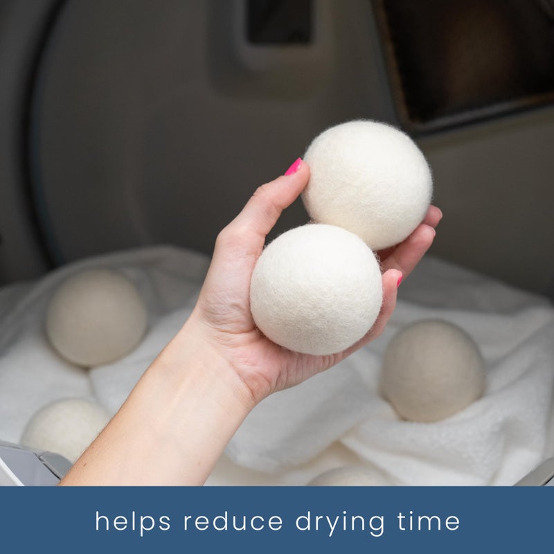 S&T INC. XL New Zealand Wool Dryer Balls, Fabric Softener for Laundry, Natural White, 2.9 in, 6 Pack - Image 2