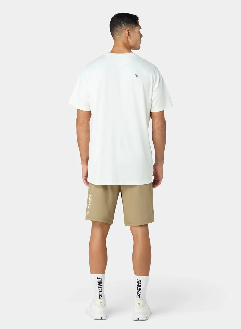 Squatwolf Pearl White Oversized Foundation T-Shirt for Men | Best Price UAE