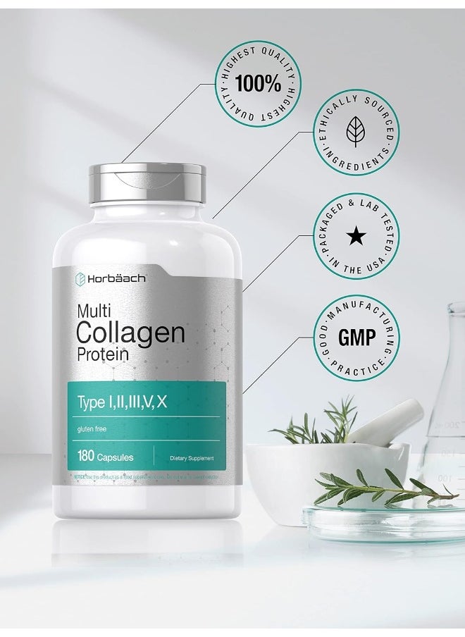 Horbaach Multi Collagen Protein Capsules 2000 Mg | 180 Count | Type I, Ii, Iii, V, X | Collagen Peptide Pills | Keto & Paleo Friendly, Gluten Free Supplement | By  - Image 5