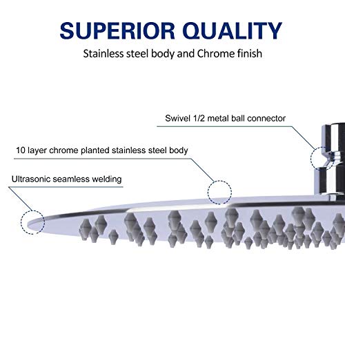 ALTON SS-304 Grade Stainless Steel Metal Silicone Polished Finish Overhead Shower (Silver, 6 inch) - Image 4