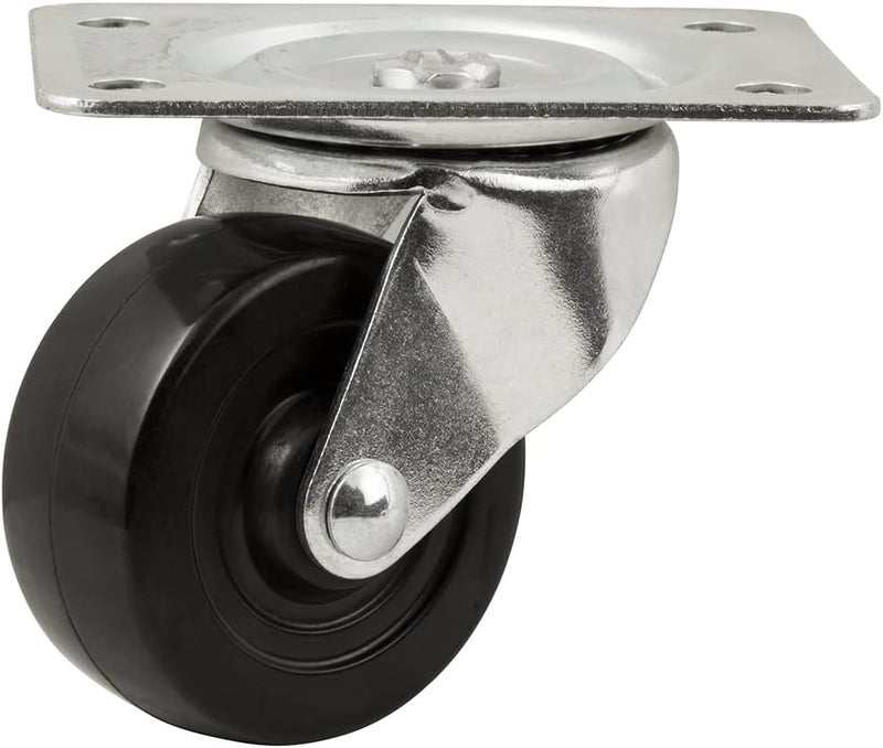 SoftTouch Titan 2 12 HeavyDuty Solid Rubber Swivel Plate Caster Wheel 175lb Capacity Black - Image 1