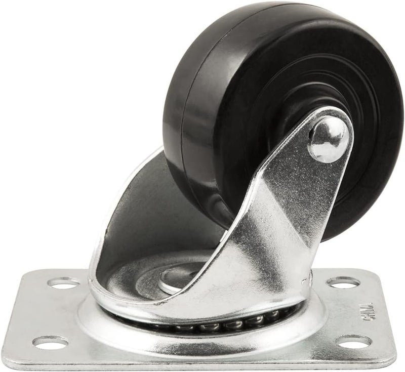 SoftTouch Titan 2 12 HeavyDuty Solid Rubber Swivel Plate Caster Wheel 175lb Capacity Black - Image 4