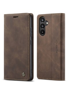 CaseMe CaseMe Samsung Galaxy A34 Case Wallet, for Samsung Galaxy A34 Wallet Case Book Folding Flip Folio Case with Magnetic Kickstand Card Slots Protective Cover  - Coffee  - Image 1