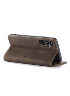 CaseMe CaseMe Samsung Galaxy A34 Case Wallet, for Samsung Galaxy A34 Wallet Case Book Folding Flip Folio Case with Magnetic Kickstand Card Slots Protective Cover  - Coffee  - Image 4