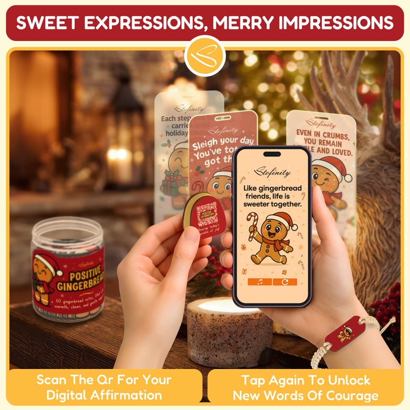 Stofinity Emotional Support Gingerbread Gifts For Women - Positive Affirmation Cards  Fun Christmas Gifts For Teens  Family  Coworkers  Friends  Christmas Stocking Stuffer For Teen Girls Trendy Stuff - Image 5