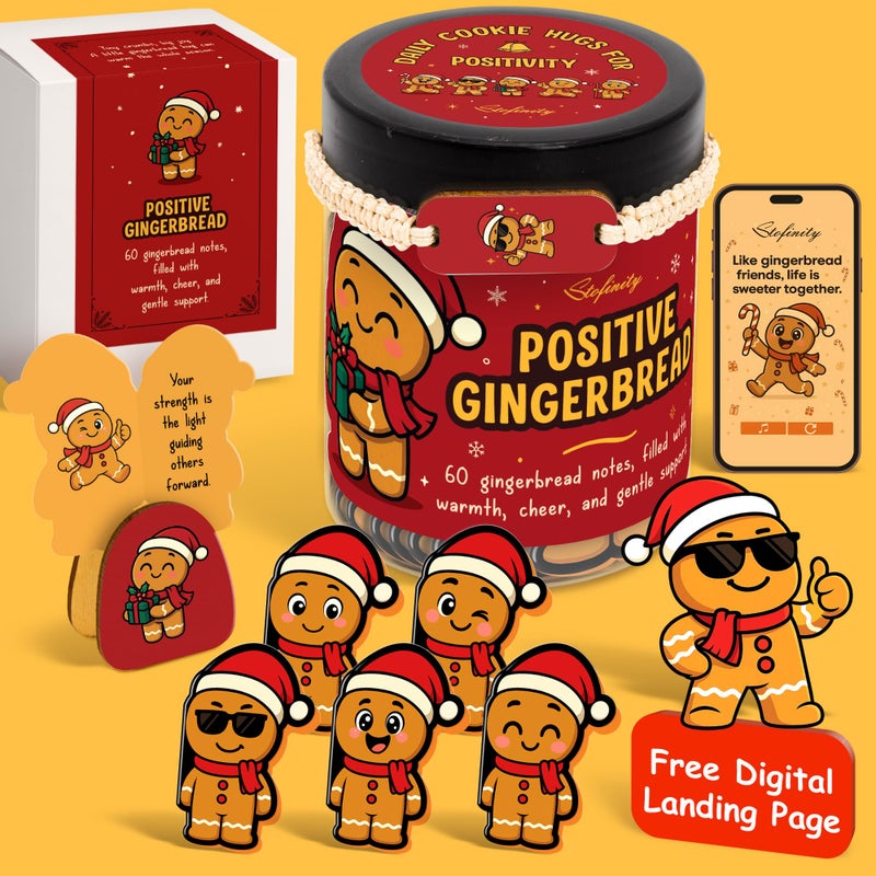 Stofinity Emotional Support Gingerbread Gifts For Women - Positive Affirmation Cards  Fun Christmas Gifts For Teens  Family  Coworkers  Friends  Christmas Stocking Stuffer For Teen Girls Trendy Stuff - Image 1