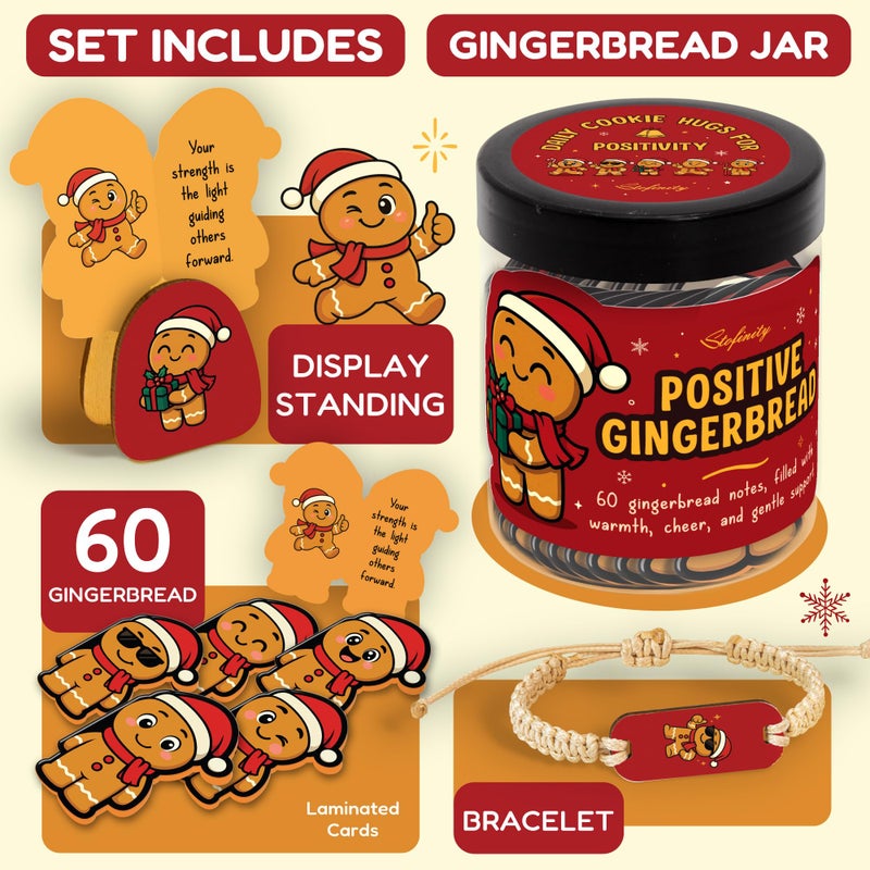 Stofinity Emotional Support Gingerbread Gifts For Women - Positive Affirmation Cards  Fun Christmas Gifts For Teens  Family  Coworkers  Friends  Christmas Stocking Stuffer For Teen Girls Trendy Stuff - Image 2